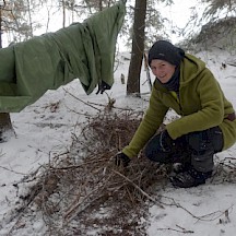 Reisigbett im Schnee